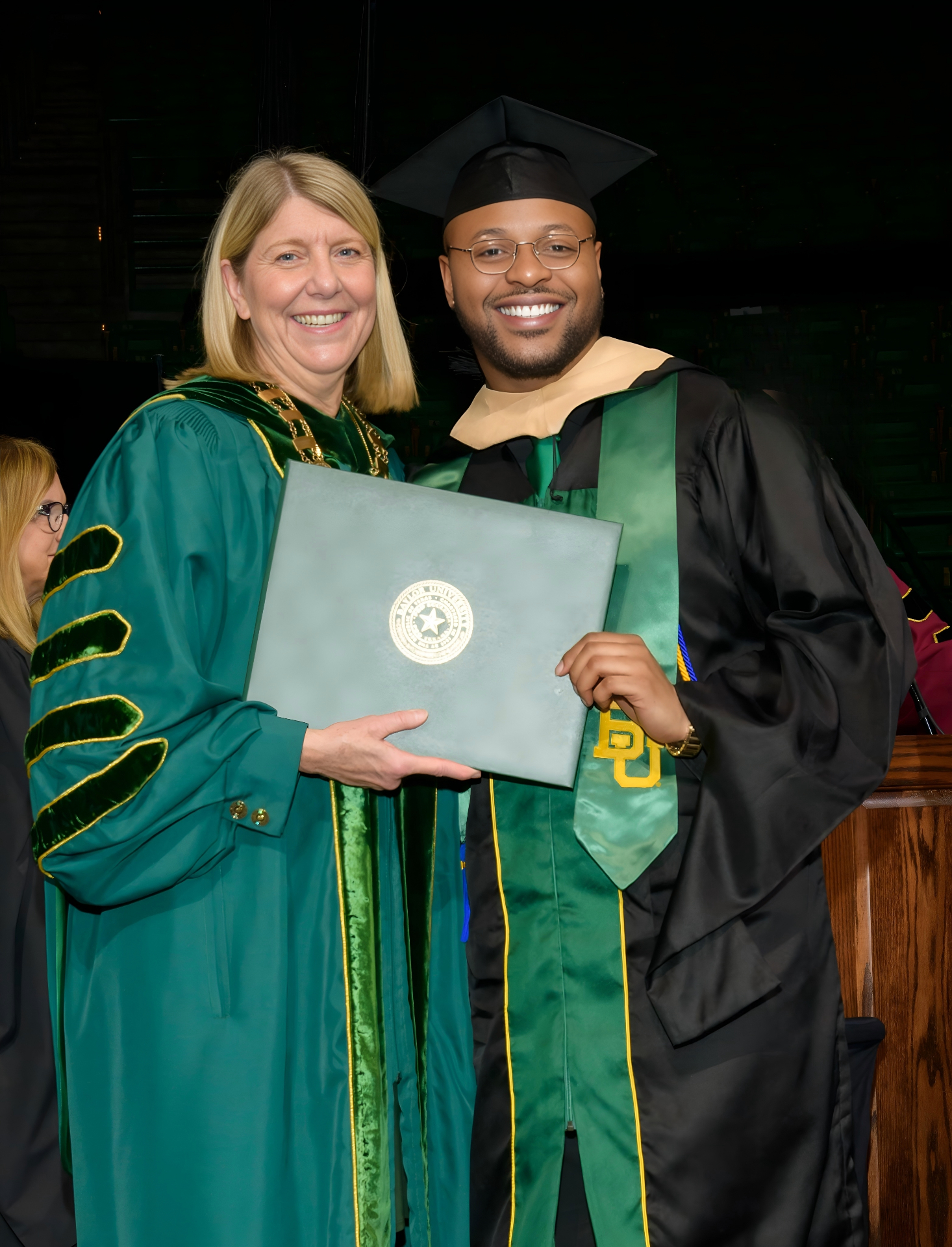 Dayson Jadore at Baylor University commencement